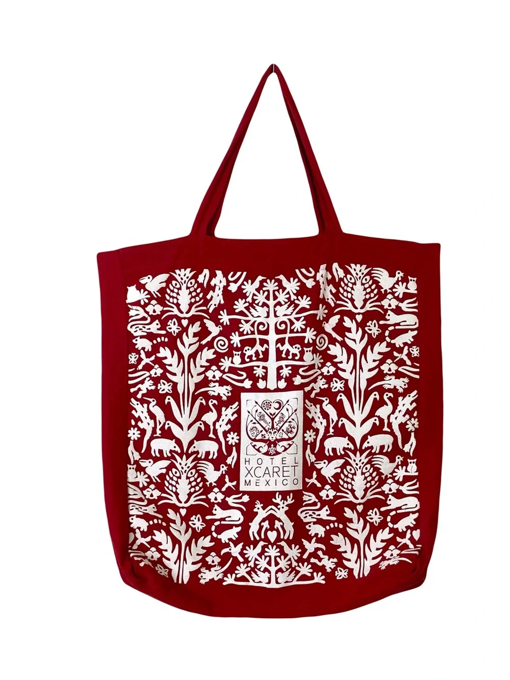 Nwot HOTEL XCARET MEXICO Tote Bag Red-White Animal Graphic
